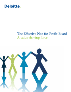 The Effective Not-for-Profit Board - A value-driving force