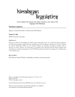 Himalayan Linguistics ḥdug as a testimonial marker in Classical