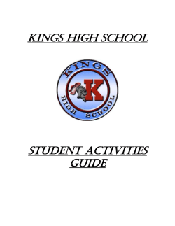 Student Activities Guide - Kings Local School District