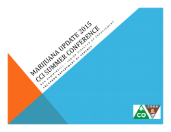 CCI Foundation 2015 Summer Conference Marijuana Update