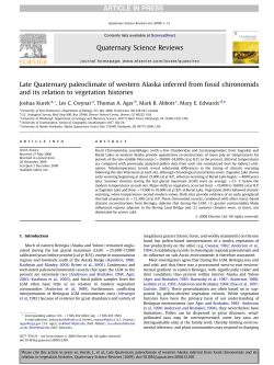 Late Quaternary paleoclimate of western Alaska inferred from fossil