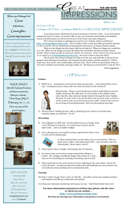 11 TIPS for 2011 Great interiors&hellip; Great gifts&hellip; Great impressions!