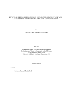 effects of feeding diets varying in nutrient density