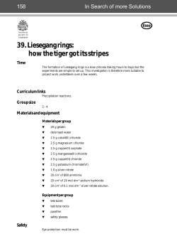 39. Liesegang rings: how the tiger got its stripes
