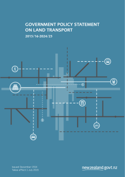 Government Policy Statement on Land Transport 2015/16