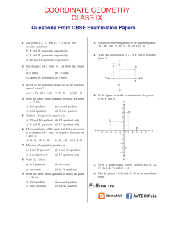 coordinate geometry class ix imp question vineet