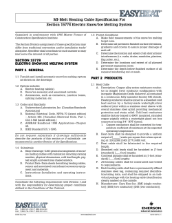 MI-Melt Heating Cable Specification for Section 15778 Electric Snow