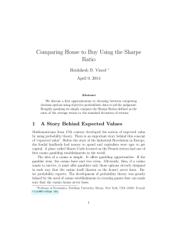Comparing House to Buy Using the Sharpe Ratio