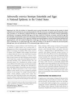 Salmonella enterica Serotype Enteritidis and Eggs: A National
