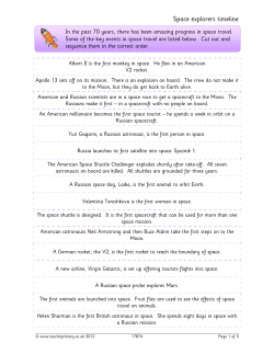 Space explorers timeline