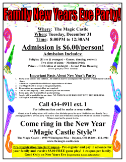 Come ring in the New Year &ldquo;Magic Castle Style&rdquo;