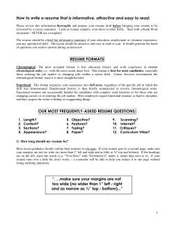 How to write a resume that is informative, attractive and easy to read