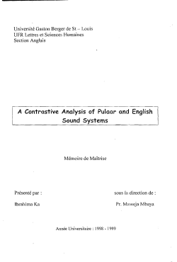 A contrastive analysis of pulaar and english sound systems