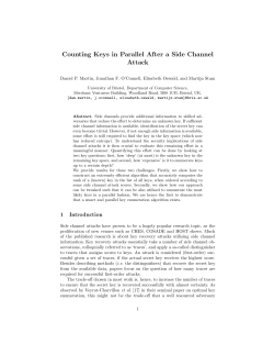 Counting Keys in Parallel After a Side Channel Attack