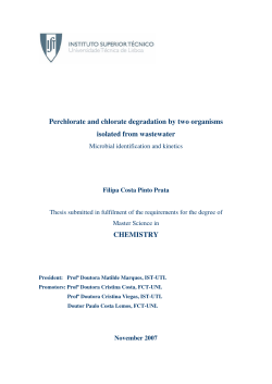 Perchlorate and chlorate degradation by two organisms isolated