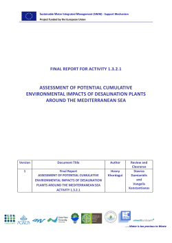assessment of potential cumulative environmental - SWIM-SM