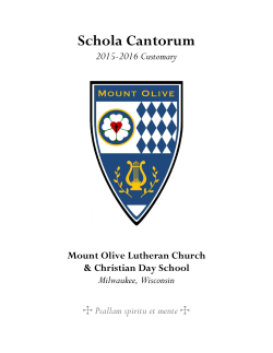 Schola Cantorum - Mount Olive Lutheran Church (Milwaukee, WI)