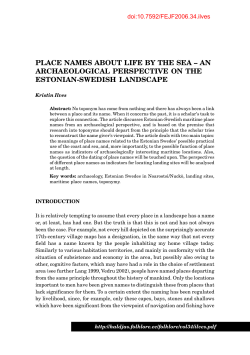 place names about life by the sea – an archaeological
