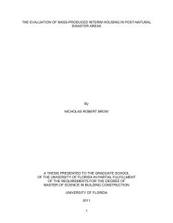 the evaluation of mass-produced interim housing in post