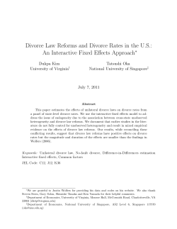 Divorce Law Reforms and Divorce Rates in the US