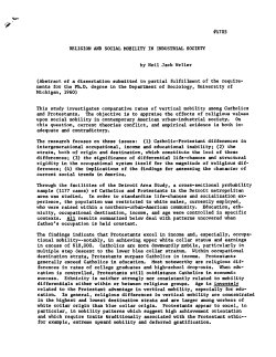 1705 RELIGION AND SOCIAL MOBILITY IN INDUSTRIAL SOCIETY