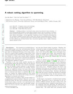 A robust ranking algorithm to spamming