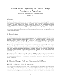 Micro-Climate Engineering for Climate Change Adaptation in