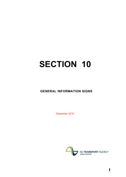 MOTSAM Part I: Section 10 General Information Signs