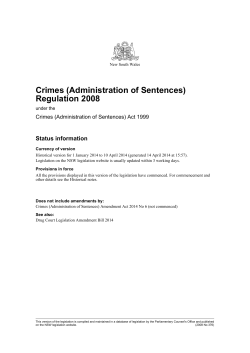 Crimes (Administration of Sentences) Regulation