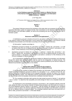 Ordinance on the Database