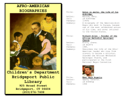 afro-american biographies - Bridgeport Public Library