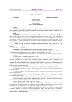 Official Gazzette - Capital Markets Board of Turkey