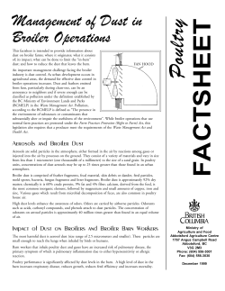 Management of Dust in Broiler Operations