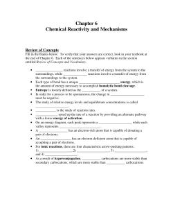 Chapter 6 Chemical Reactivity and Mechanisms