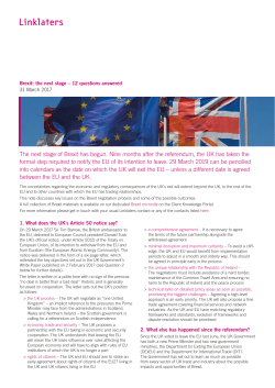 The next stage of Brexit has begun. Nine months after the