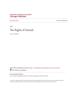 The Rights of Animals - Chicago Unbound