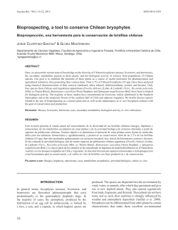 Bioprospecting, a tool to conserve Chilean bryophytes