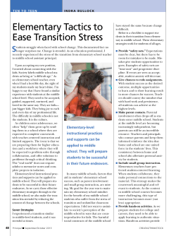 Elementary Tactics to Ease Transition Stress