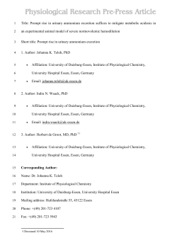 Title: Prompt rise in urinary ammonium excretion suffices to mitigate