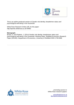 Gender role identity, breadwinner status and psychological well