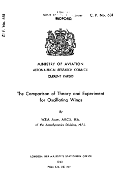 The Comparison of Theory and Experiment for Oscillating Wings
