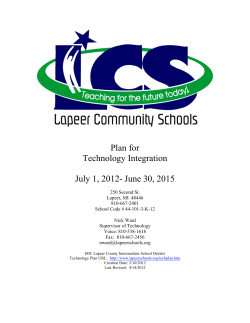 District Technology Plan - Lapeer Community Schools