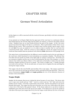 CHAPTER NINE German Vowel Articulation
