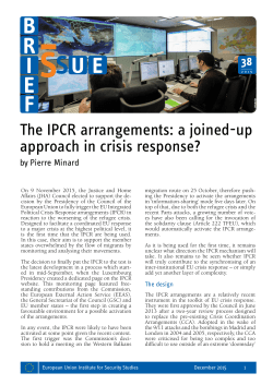 The IPCR arrangements: a joined-up approach in crisis