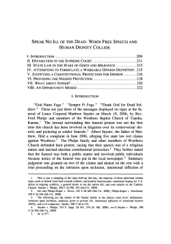 Speak No Ill of the Dead - The University of Alabama | School of Law