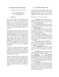 Best practices in Internet Voting