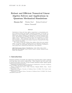 Robust and Efficient Numerical Linear Algebra Solvers and