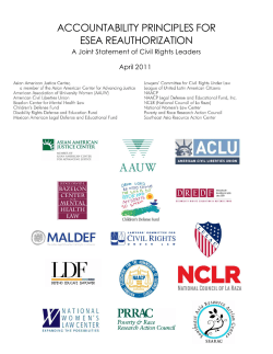 Accountability Principles for ESEA Reauthorization