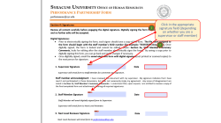 Click in the appropriate signature field (depending on whether you