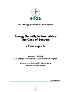 Energy Security in West Africa The Case of Senegal